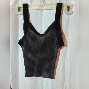 Forever 21 small sweater like crop tank grey black